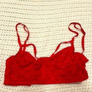 Forever 21 Longline Red Lace Bra